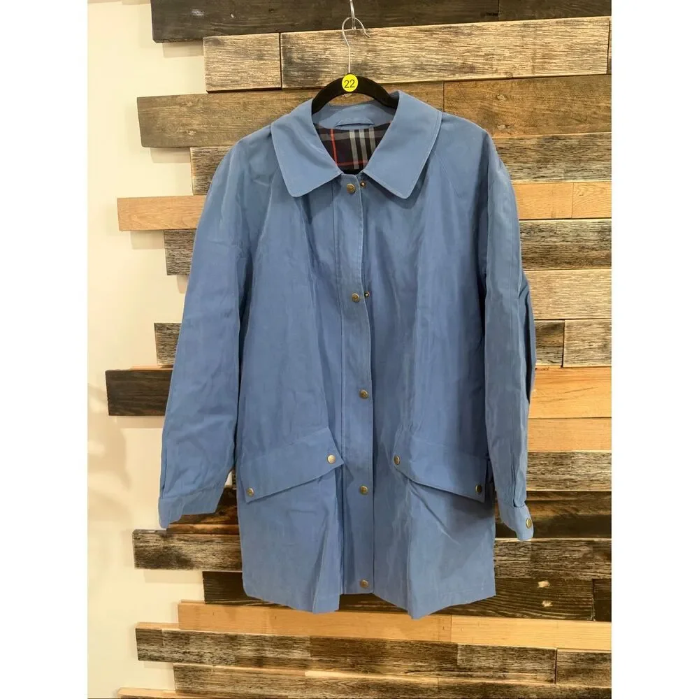 Burberrys’ women coat blue oversize full zip pockets size M - Picture 1 of 13